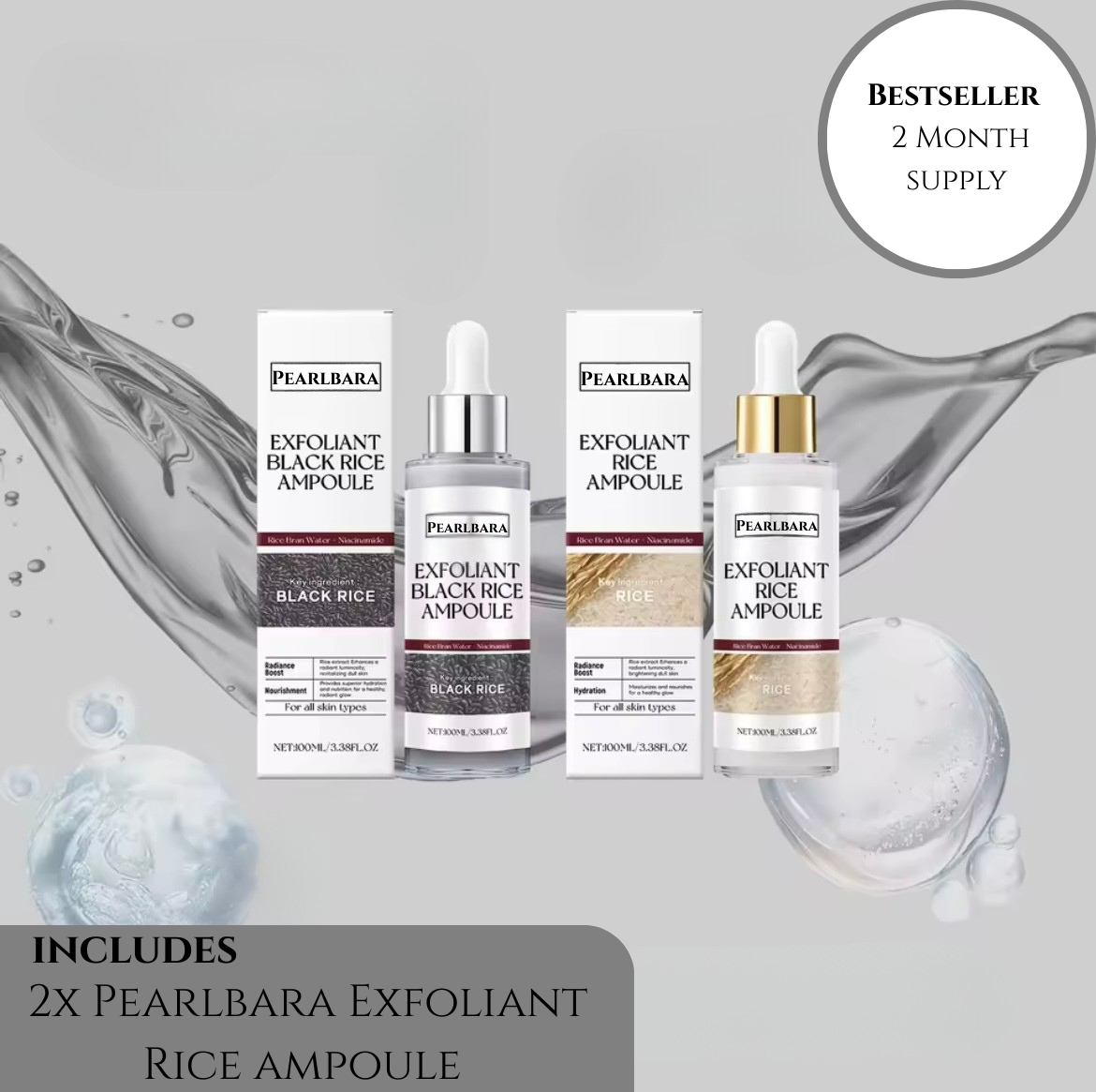 (Back To School Sale) 30% Off PearlBara's White & Black Exfoliation Serum  🌾✨